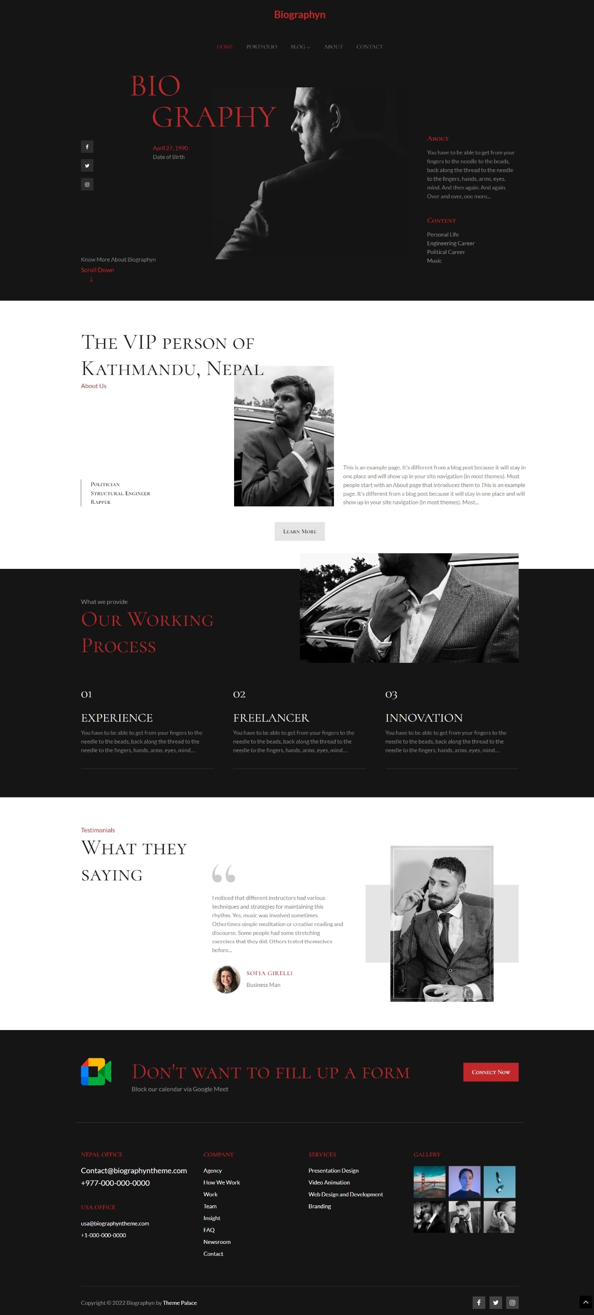 Click to scroll. Biographyn