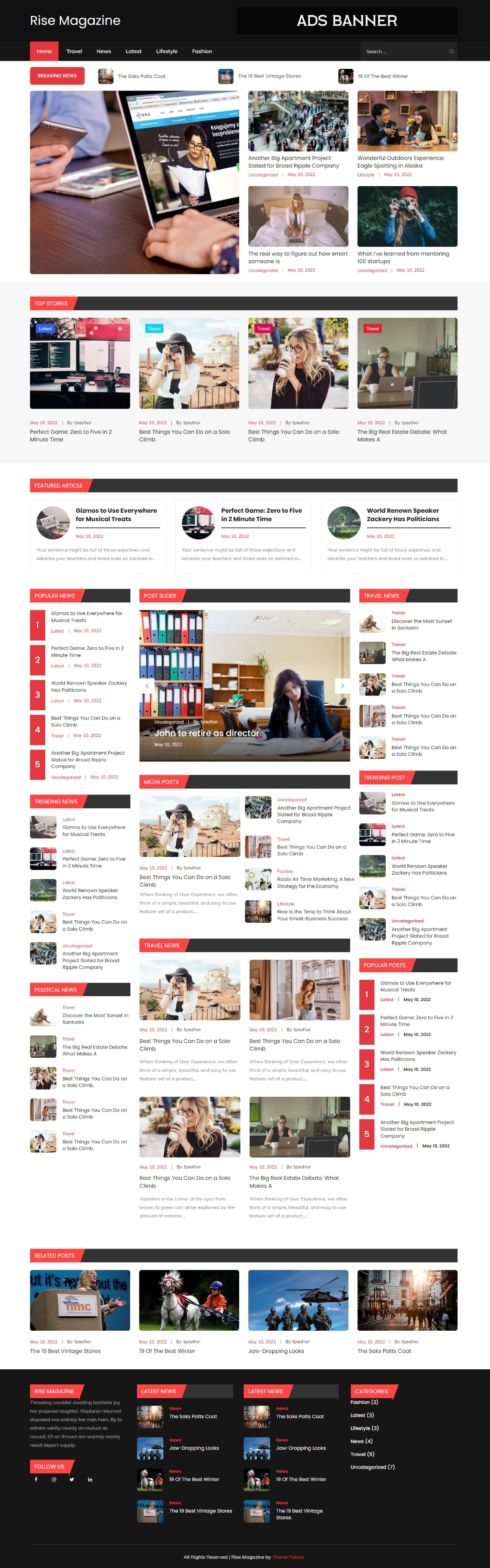 Click to scroll. Rise Magazine