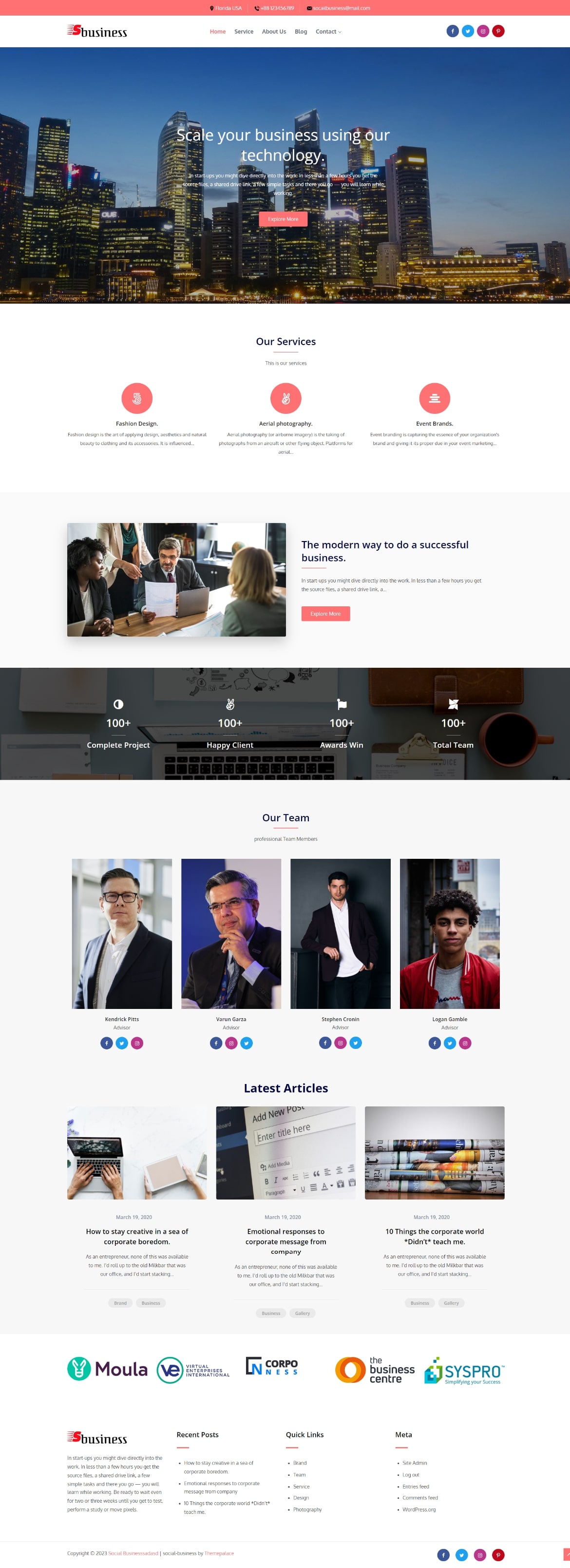 Click to scroll. Social Business